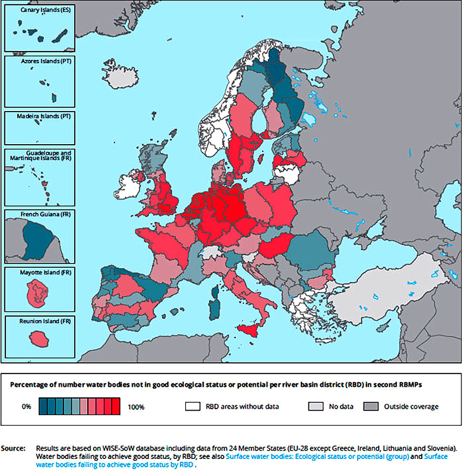 Mapa Porcentaje basado en el estado ecológico conocido